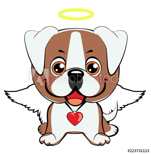 491x500 Illustration Of Funny Puppy Dog Media Icon Smiley, Happy Dog Angel