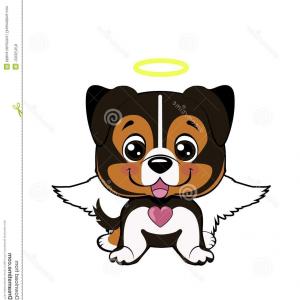 300x300 Australian Shepherd Cartoon Illustration Funny Puppy Dog Media