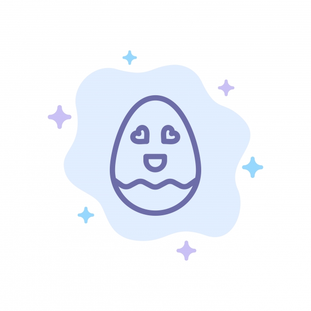 640x640 Egg Happy Easter Blue Icon On Abstract Cloud Background, April