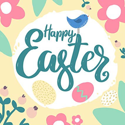425x425 Cute Pastel Spring Flower Happy Easter Calligraphy