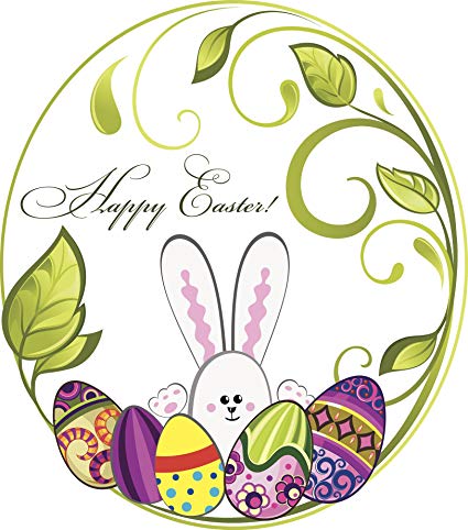 425x482 Happy Easter Bunny Eggs Vine Icon Vinyl Decal Sticker