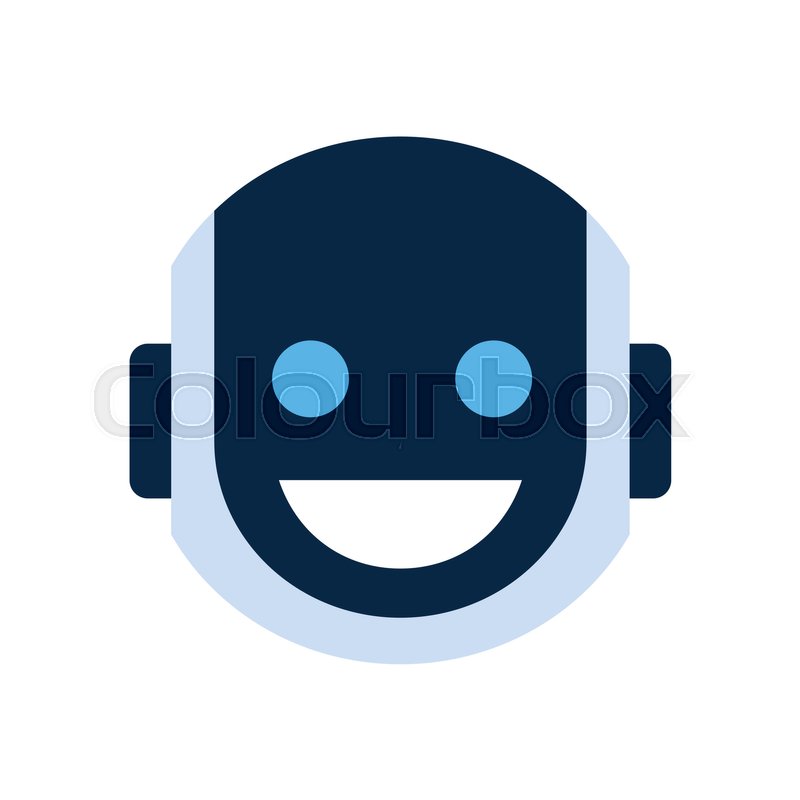 800x800 Robot Face Icon Smiling Face Laugh Stock Vector Colourbox