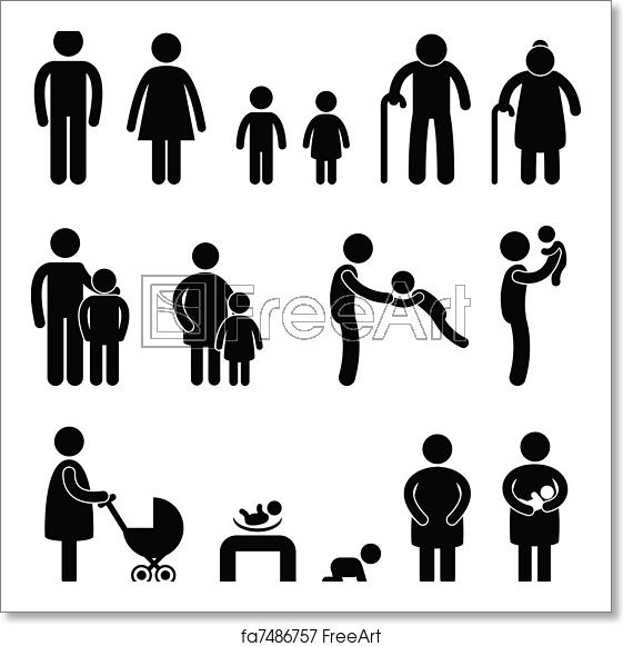 561x581 Free Art Print Of Happy Family Icon Sign Symbol A Set Of People