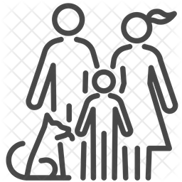 256x256 Happy Family Icon Of Line Style