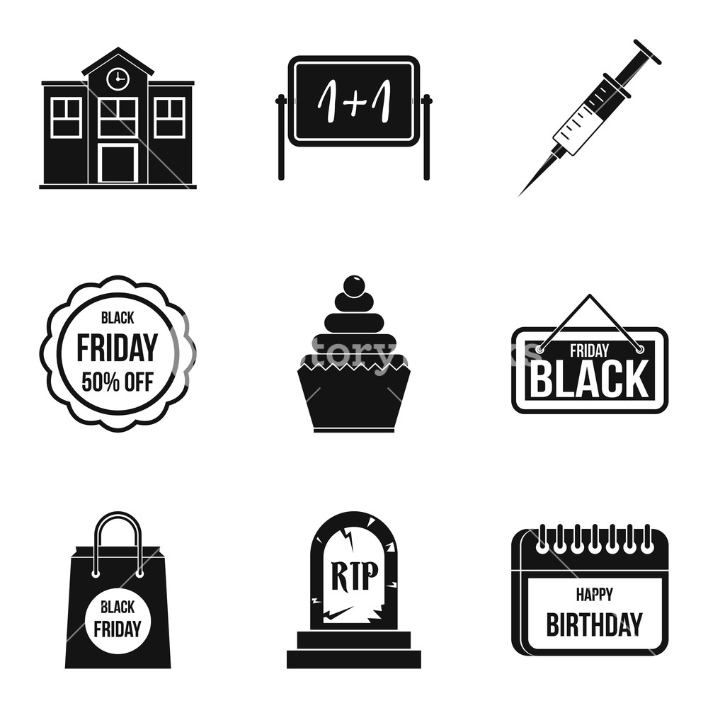 1000x1000 Black Friday Icons Set Simple Set Of Black Friday Vector Icons