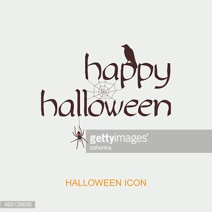 Happy Halloween Icon With Spider, Web, Raven Premium Clipart 416x416 Happy Halloween Icon With Spider, Web, Raven Premium Clipart