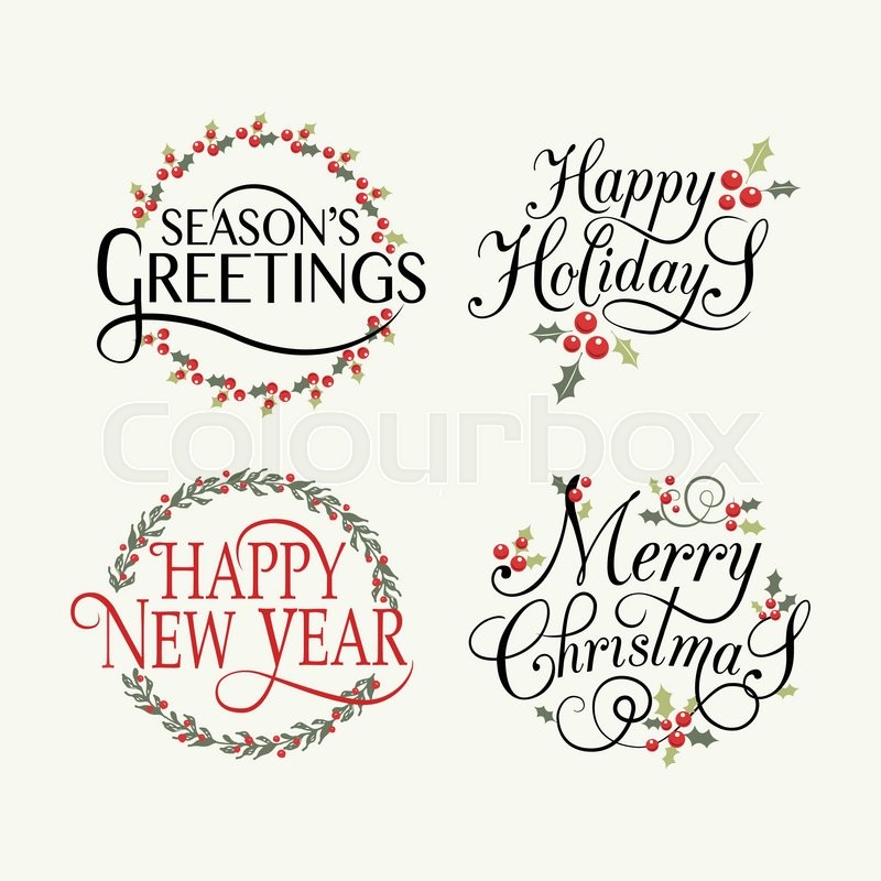 800x800 Hand Sketched Happy Holidays Badge And Stock Vector Colourbox