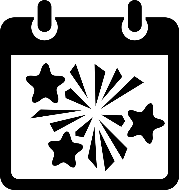 754x800 Party Calendar Icon Rubber Stamp Happy Holidays Occasions