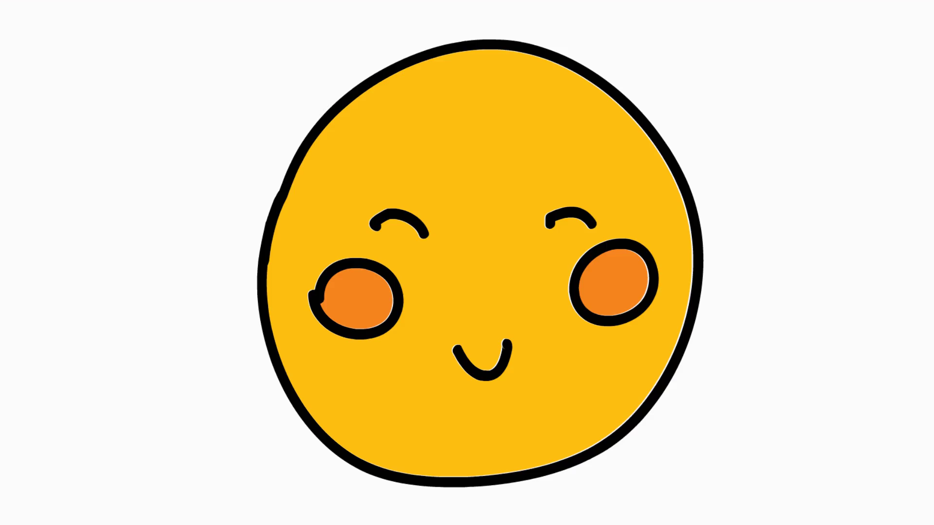 1920x1080 Happy Face Hand Drawn Color Icon Animation With Transparent