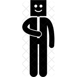 256x256 Happy Man Icon Of Glyph Style