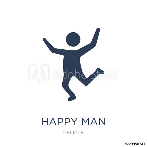 500x500 Happy Man Icon Trendy Flat Vector Happy Man Icon On White