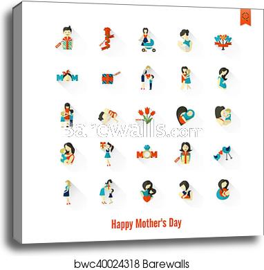Happy Mothers Day Icons, Canvas Print Barewalls Posters Prints 382x390 Happy Mothers Day Icons, Canvas Print Barewalls Posters Prints