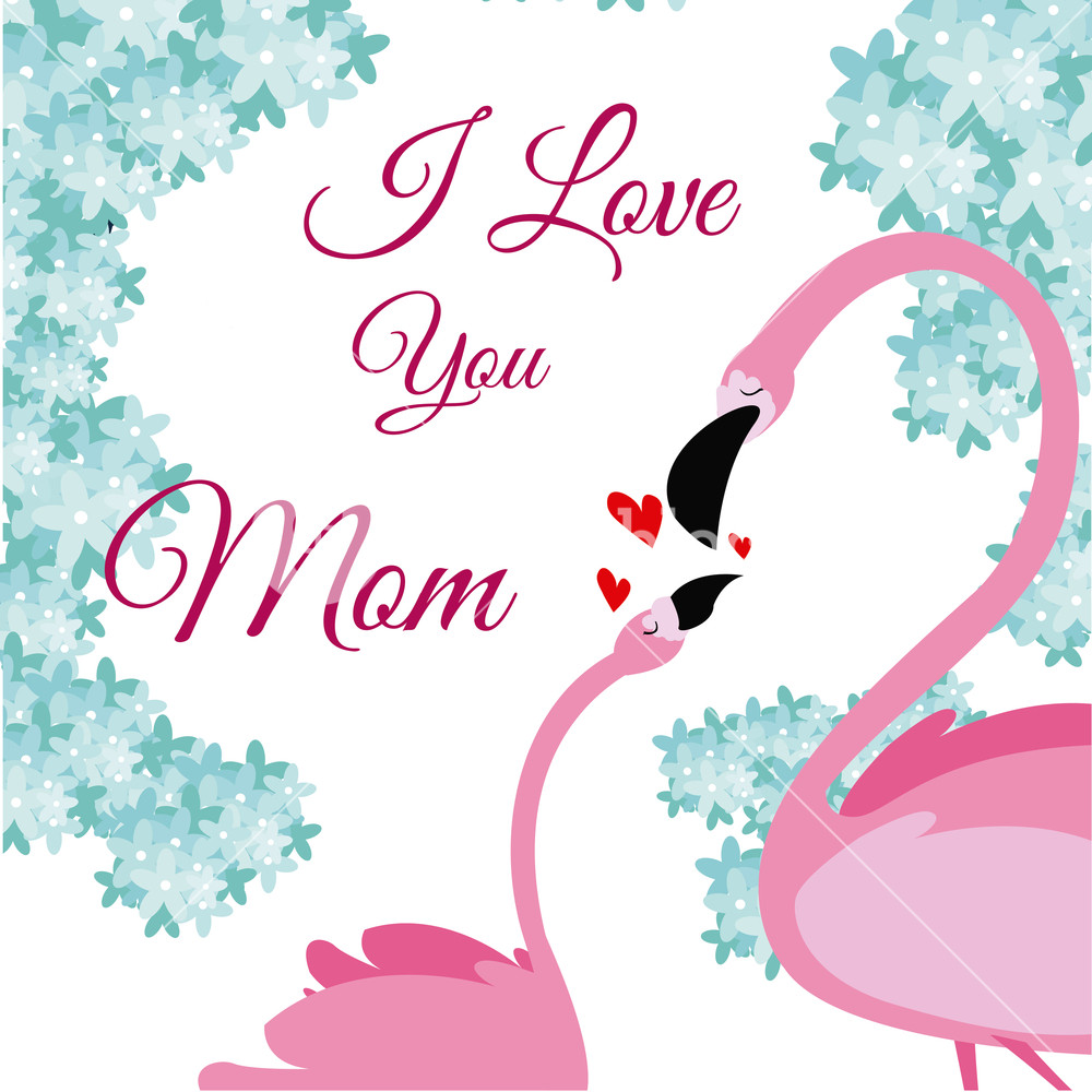 Happy Mothers Day Flamingo Cartoon Icon Vector Illustration 1000x1000 Happy Mothers Day Flamingo Cartoon Icon Vector Illustration