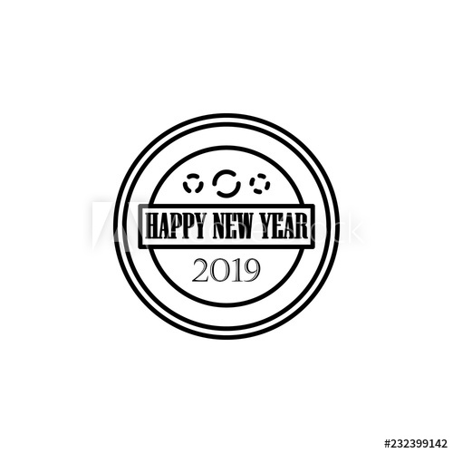 500x500 Happy New Year Stamp Icon Element Of Happy New Year Icon