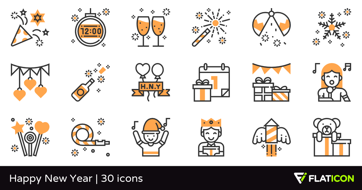 1200x630 Happy New Year Free Icons