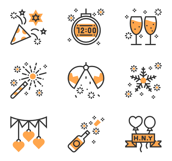 600x564 Happy New Year Icons