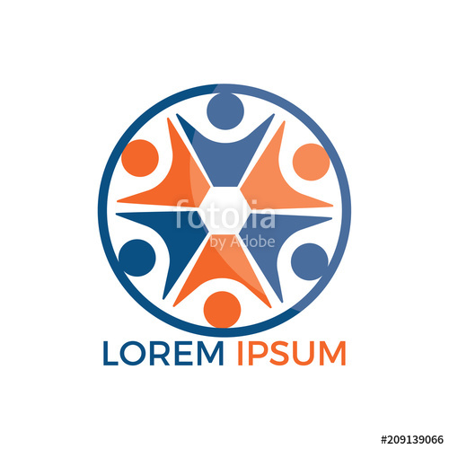 500x500 Community Abstract Logo Happy People Logo Teamwork Symbol