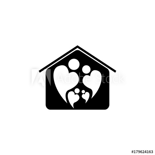 500x500 Vector Logo Icon Of Two People In Love Forming Heart Symbol