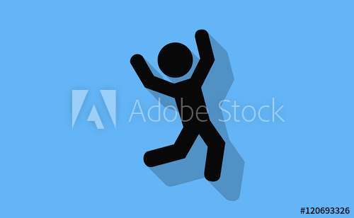 500x308 Vector Happy Person Icon With Long Shadow On Flat Background