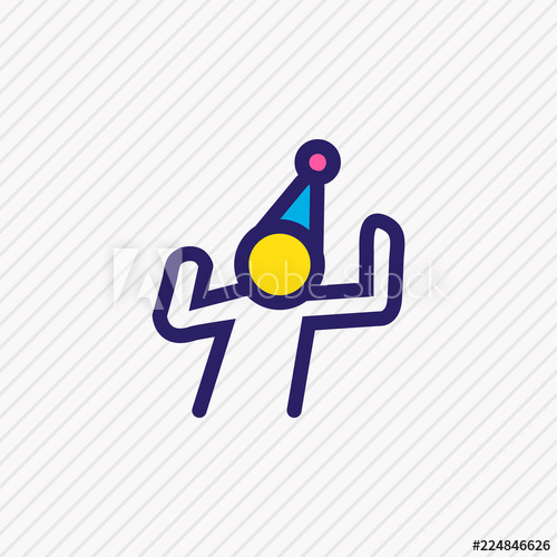 500x500 Vector Illustration Of Dancing Man Icon Colored Line Beautiful