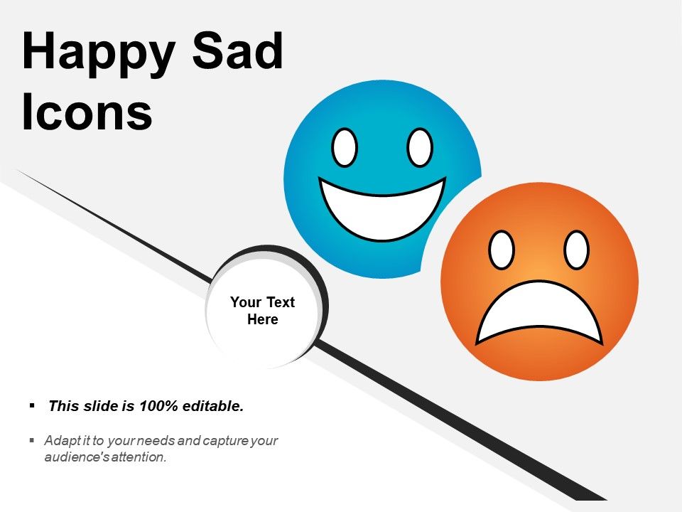960x720 Happy Sad Icons Powerpoint Presentation Designs Slide Ppt