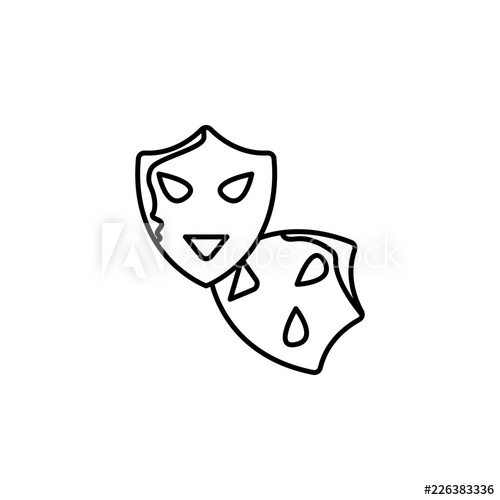 500x500 Mask Happy Sad Icon Element Of Theatre Illustration Premium