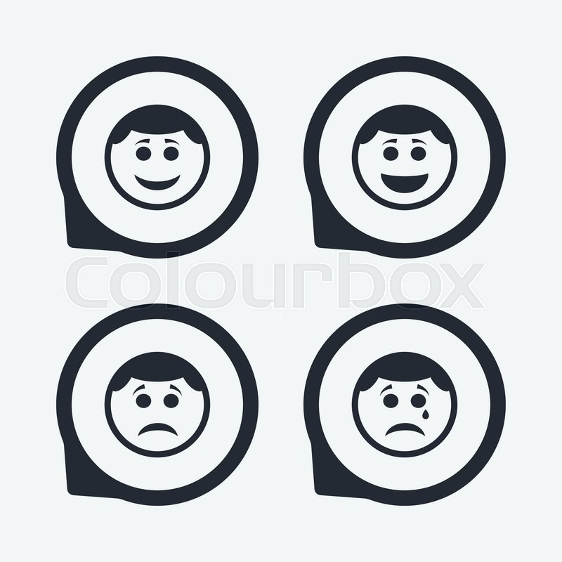800x800 Circle Smile Face Icons Happy, Sad, Stock Vector Colourbox