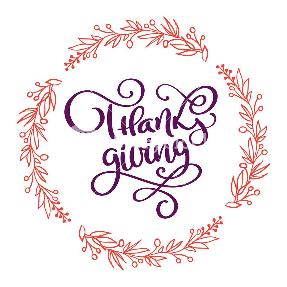 1000x1000 Hand Drawn Happy Thanksgiving Typography Poster Celebration