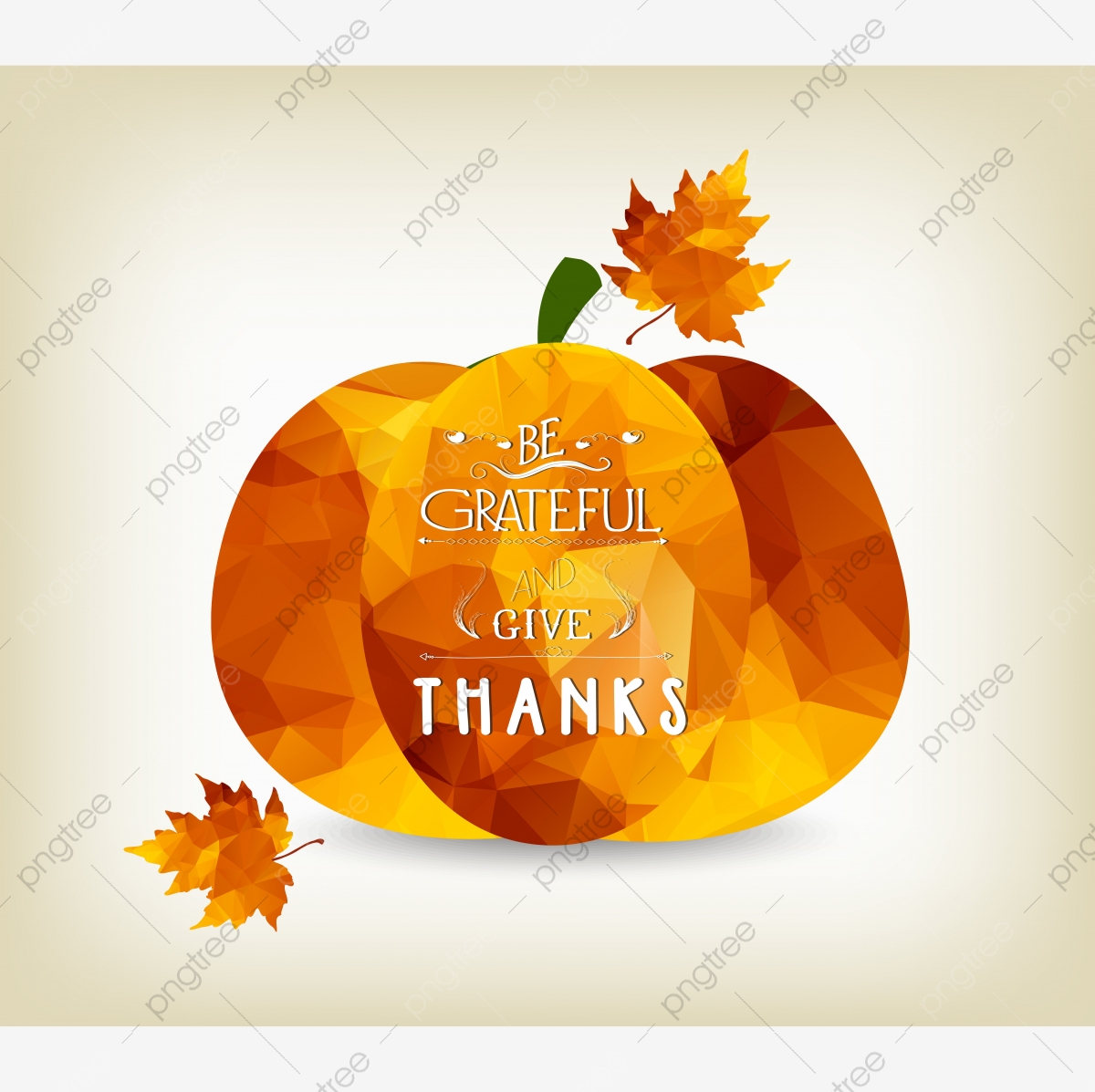 1200x1197 Happy Thanksgiving Background With Autumn Polygonal Leaves