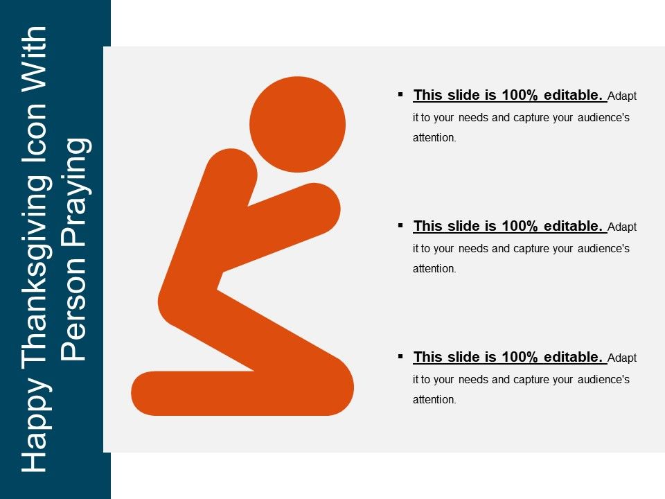 960x720 Happy Thanksgiving Icon With Person Praying Powerpoint