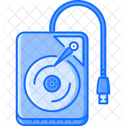 256x256 External Hard Disk Icon Of Colored Outline Style