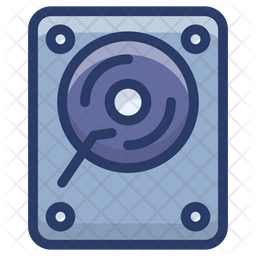256x256 Hard Disk Icon Of Colored Outline Style