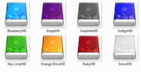 496x254 Glossy Hard Drive Icons Collections Windows Gallery Themes