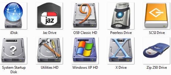 574x252 System Drives Icon Pack Windows Gallery Themes Gadgets
