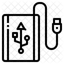 256x256 External Harddisk Icon Of Line Style