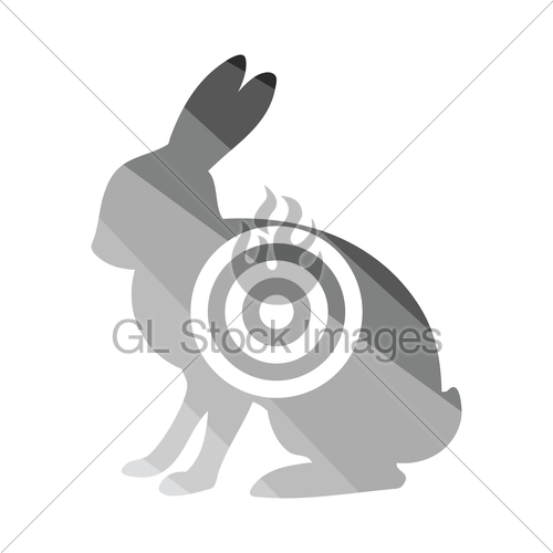 500x500 Hare Silhouette With Target Icon Gl Stock Images