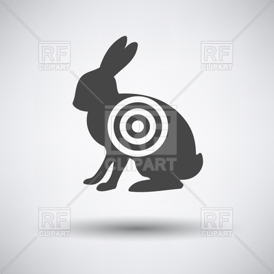 400x400 Hare Silhouette With Target Icon On A Gray Background Vector Image