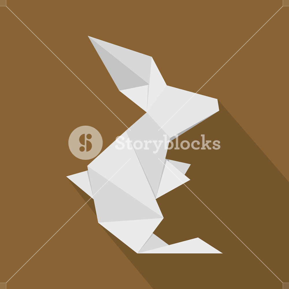 1000x1000 Origami Hare Icon Flat Illustration Of Origami Hare Vector Icon