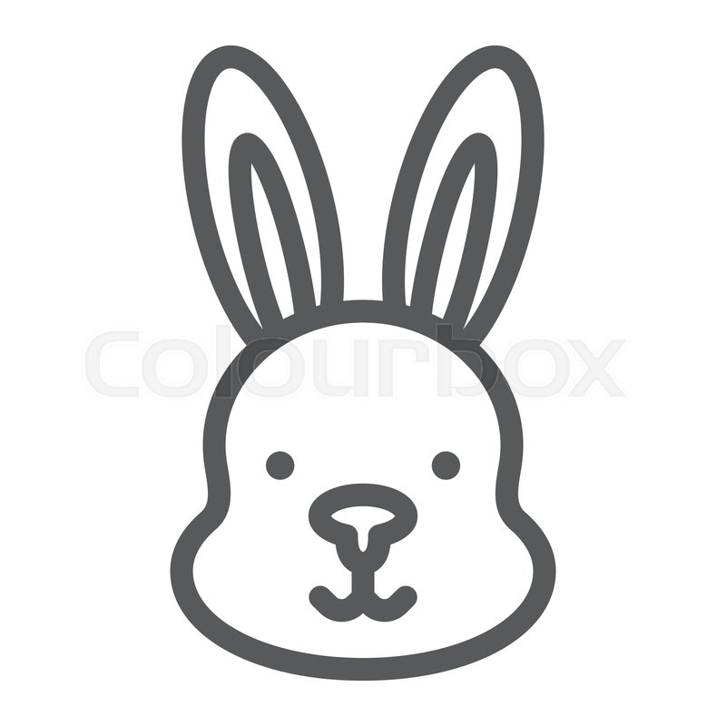 800x800 Rabbit Line Icon, Hare And Animal, Stock Vector Colourbox