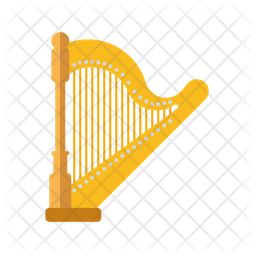 256x256 Harp Icon Of Flat Style