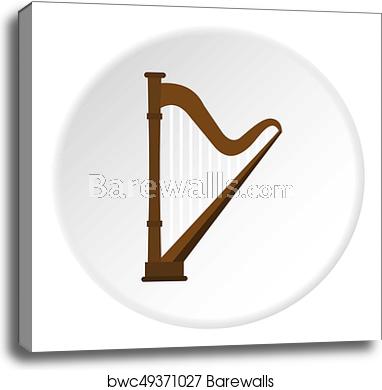 382x390 Harp Icon Circle, Canvas Print Barewalls Posters Prints