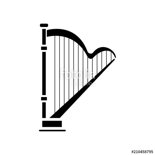 500x500 Harp Icon Vector Icon Simple Element Illustration Harp Symbol