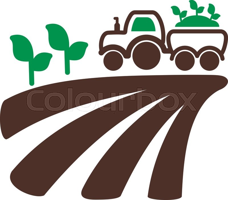 800x703 Tractor On Field Harvest Seedling Icon Stock Vector Colourbox