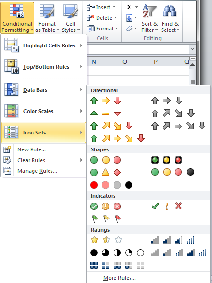 437x585 Excel's Harvey Balls Using Conditional Formatting Manhattan Dave