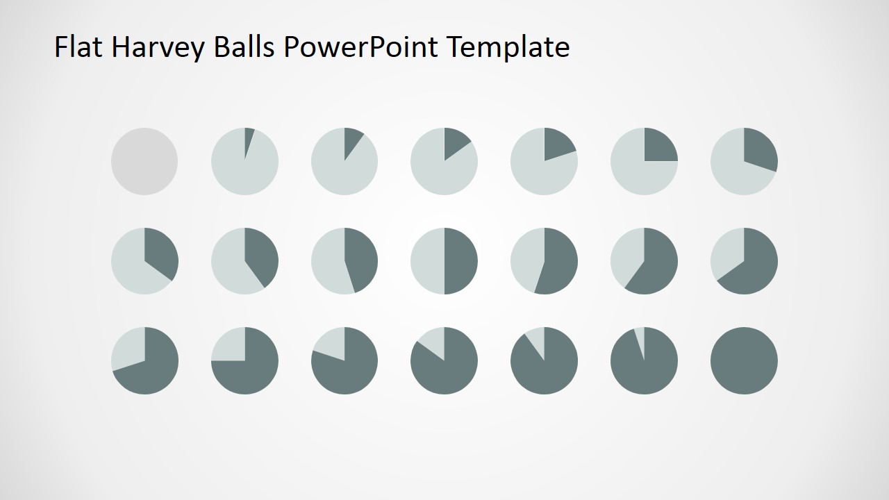 1280x720 Flat Harvey Ball Powerpoint Template