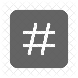 256x256 Hashtag Icon Of Glyph Style