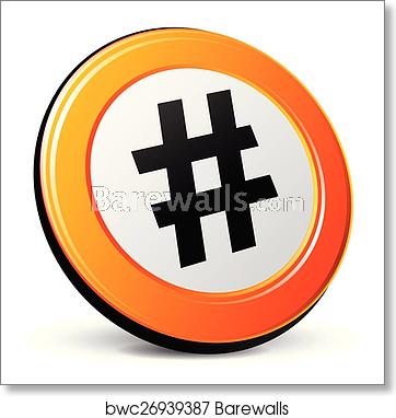 362x382 Hashtag Icon, Art Print Barewalls Posters Prints