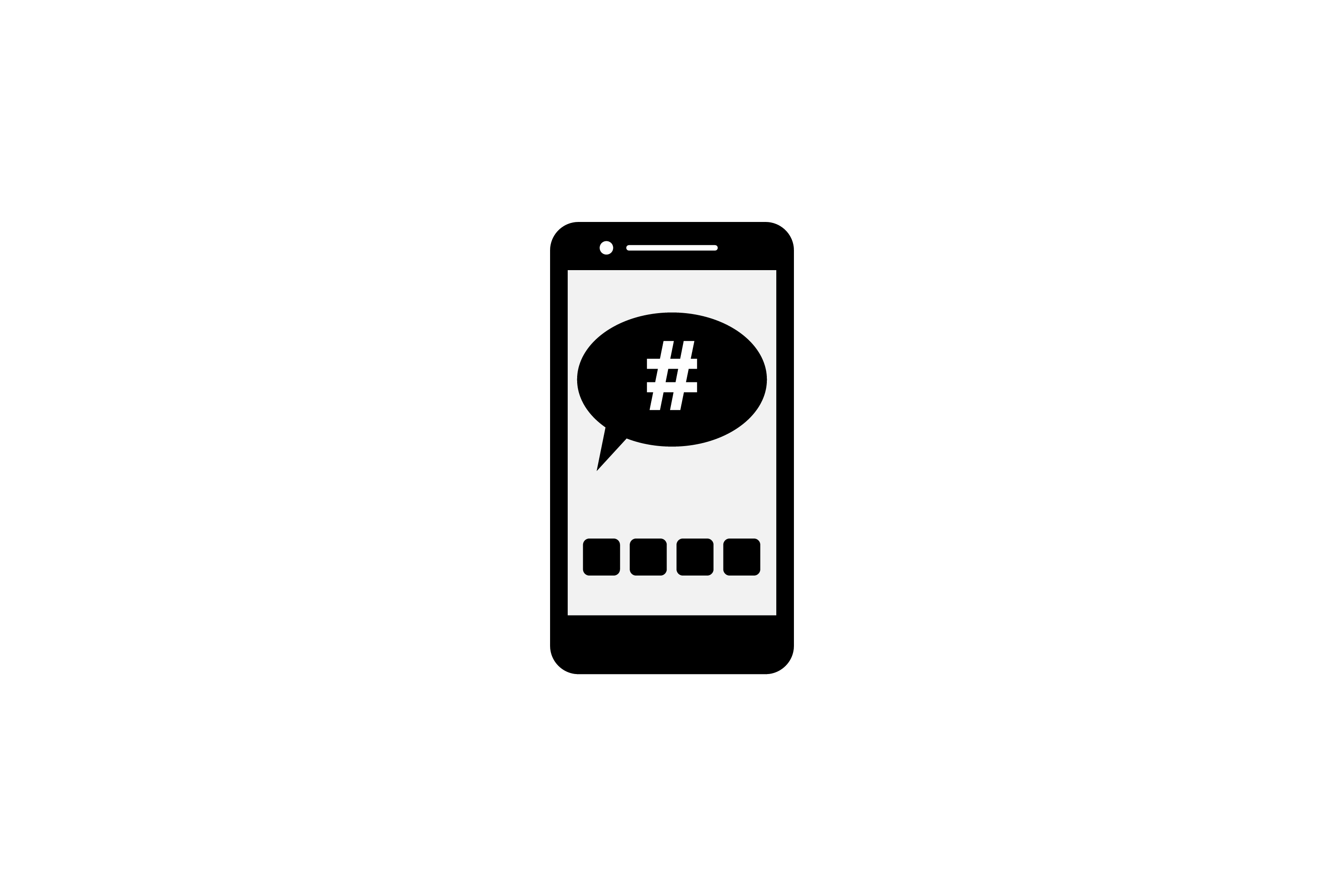 3125x2083 Smartphone Silhouette With The Hashtag Icon Graphic