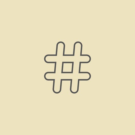 450x450 Outline Black Hashtag Icon Isolated On Dark Yellow Background