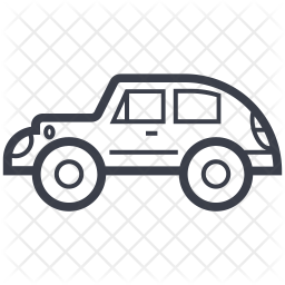 256x256 Hatchback Icon Of Line Style